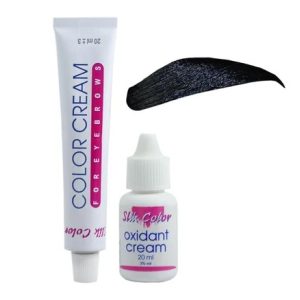 کیت رنگ ابرو سلیک کالر (Slik Color) شماره 1.1 مشکی پرکلاغی حجم 20 میلی‌لیتر